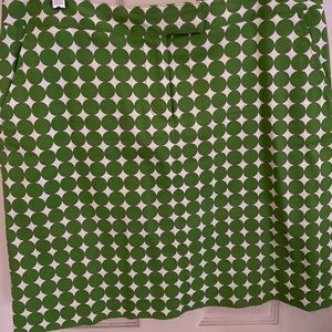 Larry Levine. Kelly Green & White skirt.